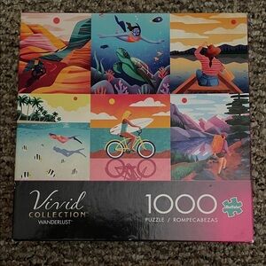 Complete 1,000 piece Vivid Collection Wanderlust Puzzle - 1000 Pieces
